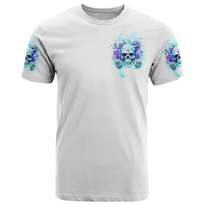 Rose SKull T-Shirt My Give A Fuck Is Broken But My Go Fuck Yourself Is Fully Functional Graphic Tee