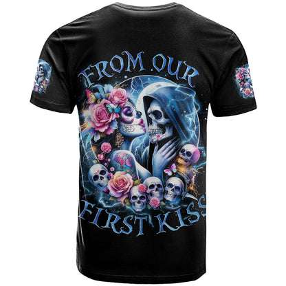 Couple Skull T-Shirt From Our Firse Kiss Graphic Tee