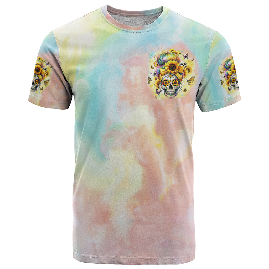 Sunflower Skull T-Shirt She Is Sunshine Mixed With A Little Hurricane Graphic Tee