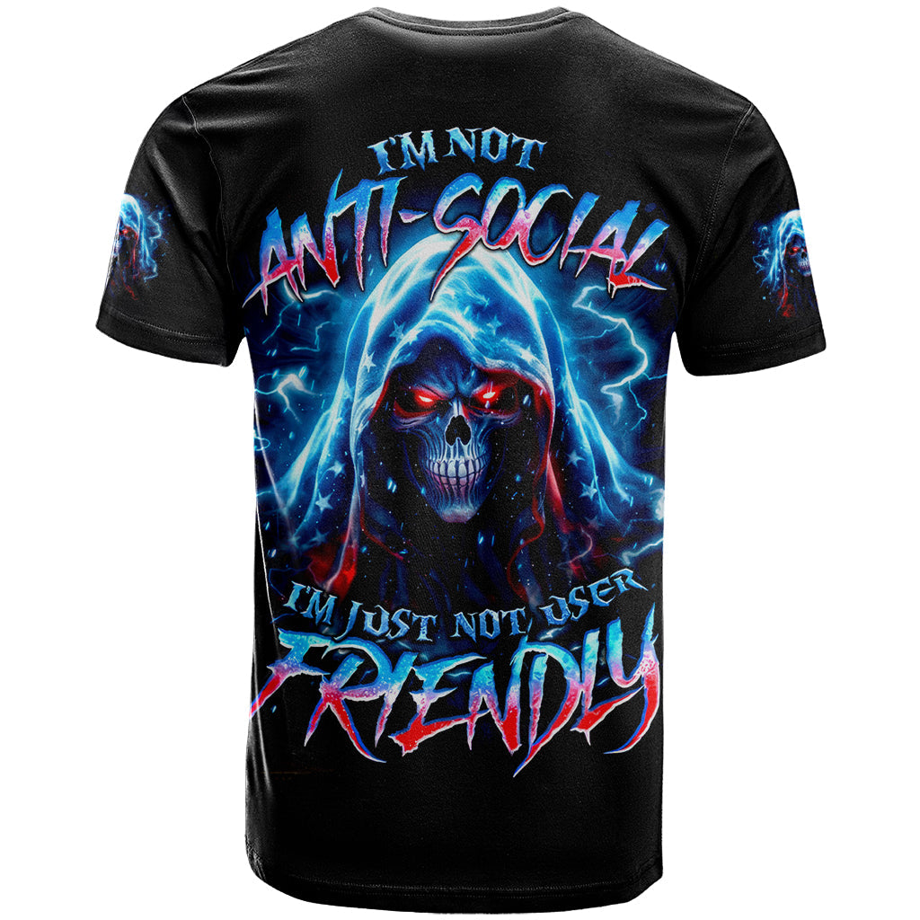 Thunder Skull T-Shirt I'm Not Anti Social I'm Just Not User Friendly Graphic Tee
