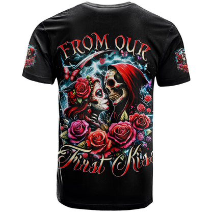 Couple Skull T-Shirt From Our Firse Kiss Graphic Tee