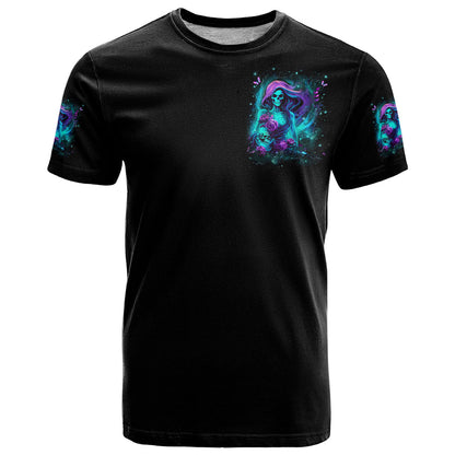 Flame Girl Skull T-Shirt The Good Girl In Me Got Tired Of The Bullshit Graphic Tee