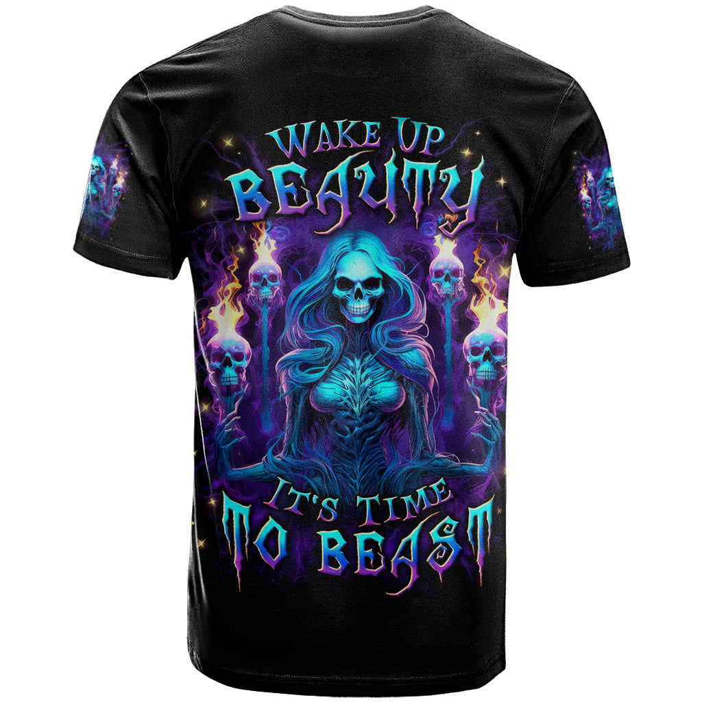 Witch Skull T-Shirt Wake Up Beasuty I't Time To Beast Graphic Tee