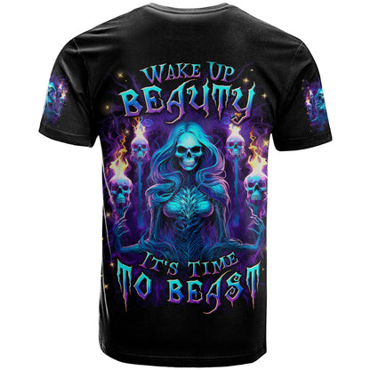 Witch Skull T-Shirt Wake Up Beasuty I't Time To Beast Graphic Tee