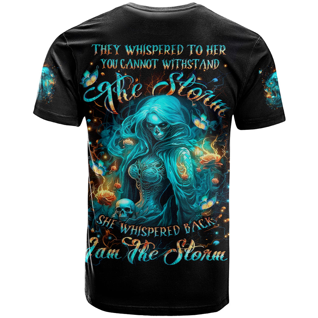 Witch Skull T-Shirt She Whispered Back Iam The Storm Graphic Tee