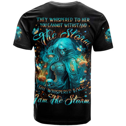 Witch Skull T-Shirt She Whispered Back Iam The Storm Graphic Tee