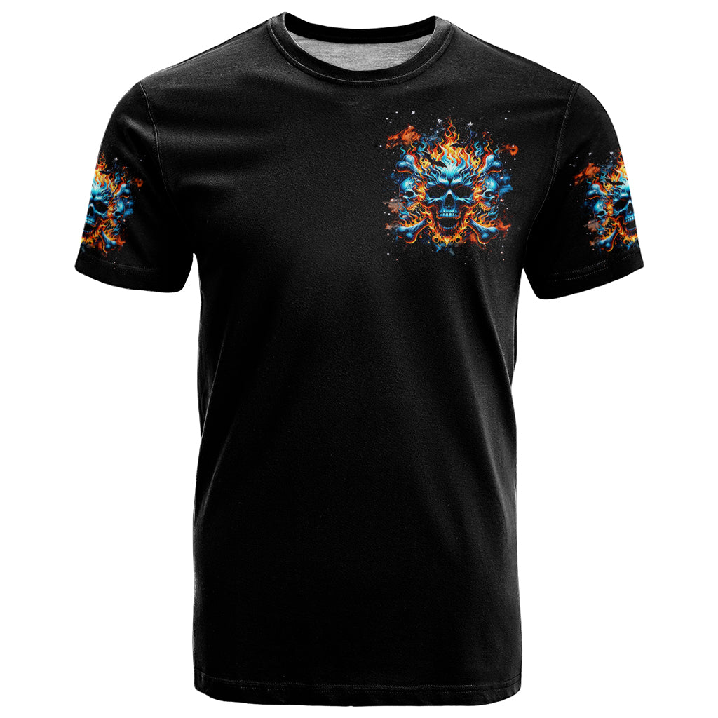 Flame Skull T-Shirt When I Was Born The Devil Said Ohh Shit Competition Graphic Tee