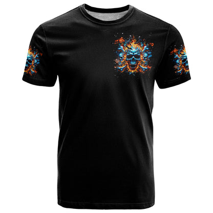 Flame Skull T-Shirt When I Was Born The Devil Said Ohh Shit Competition Graphic Tee