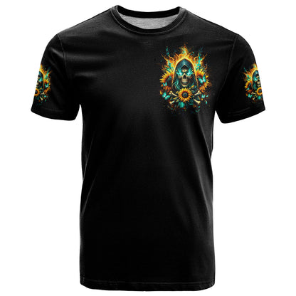 Sunflower Skull T-Shirt I'm Blunt Because God Rolled Me That Way Graphic Tee