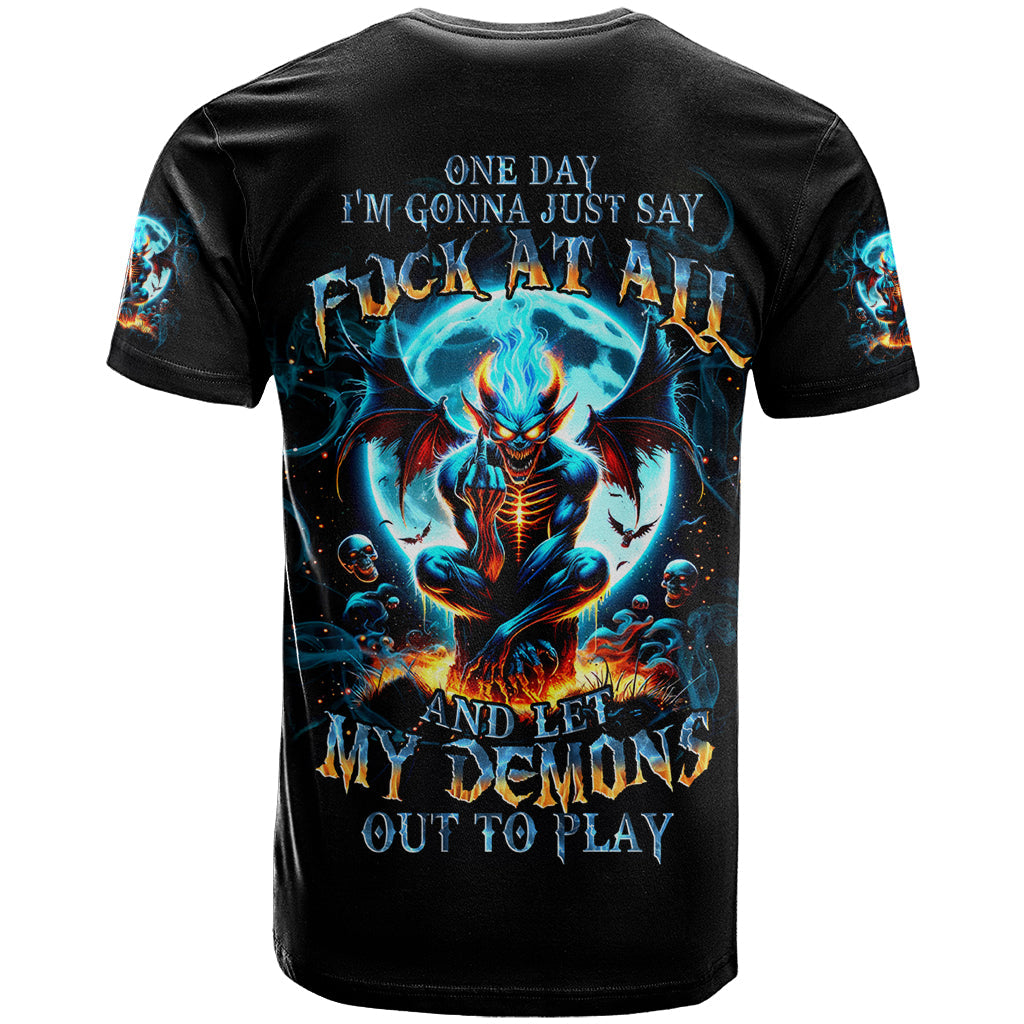 Devil Skull T-Shirt One Day I'm Gonna Just Say And Let My Demons Out Play Graphic Tee
