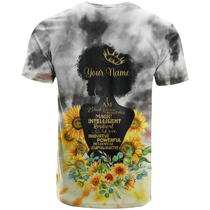 I Am Black Queen T-Shirt Flowers Retro Style Graphic Tee
