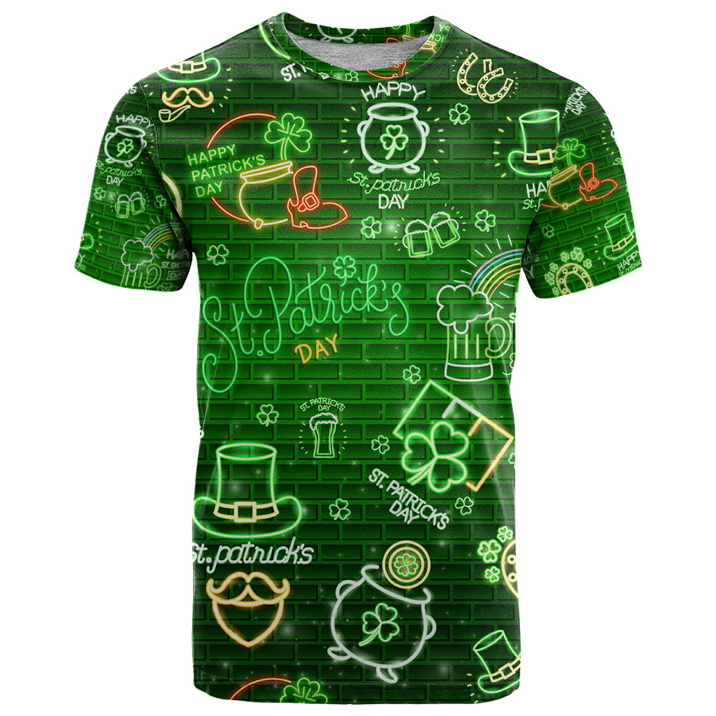 Ireland St Patrick's Day T-Shirt Symbols Neon Graphic Tee