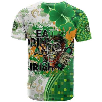 Happy St Patrick's Day T-Shirt Eat Drink and Be Irish Graphic Tee