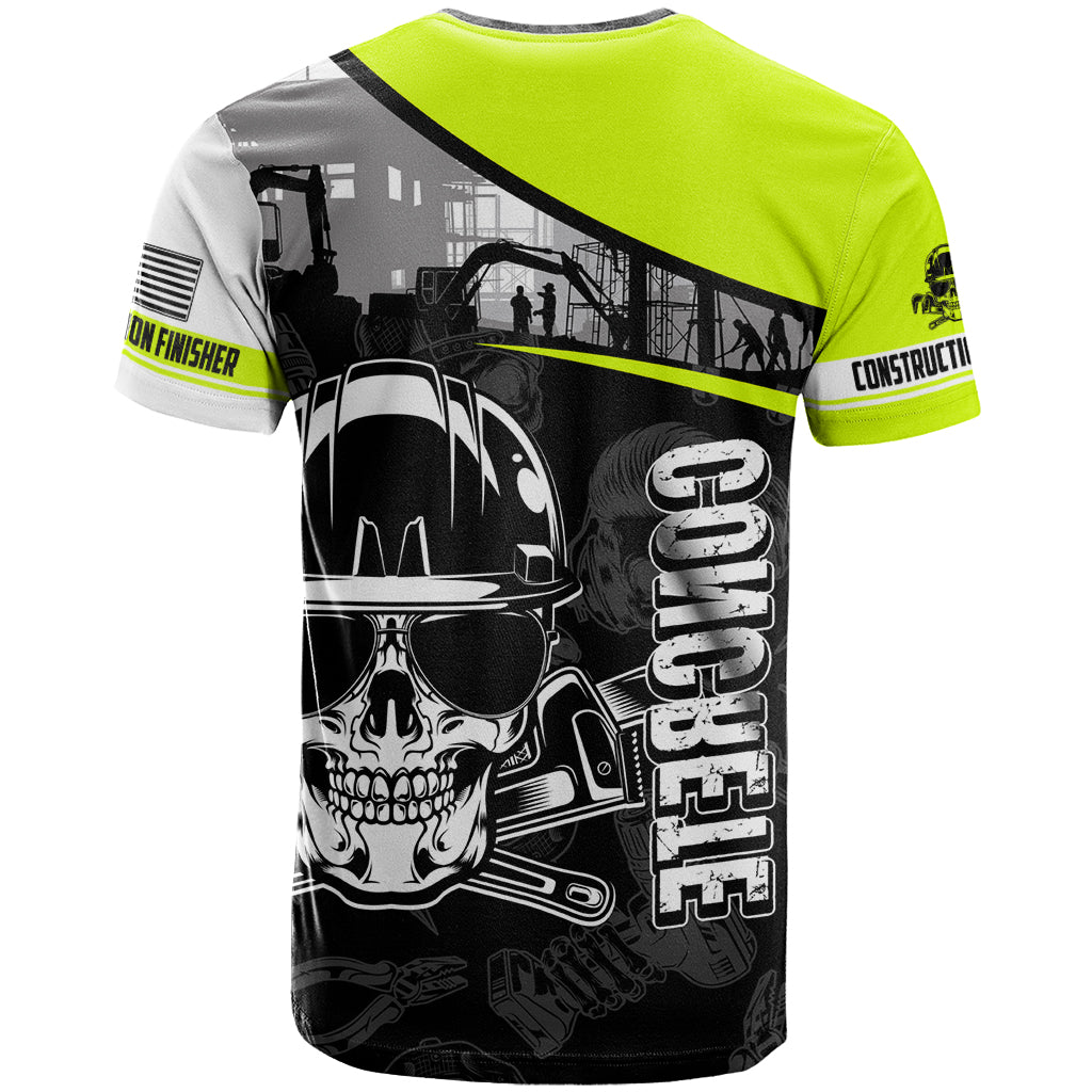Concrete Finisher Skull on Site T-Shirt Graphic Tee