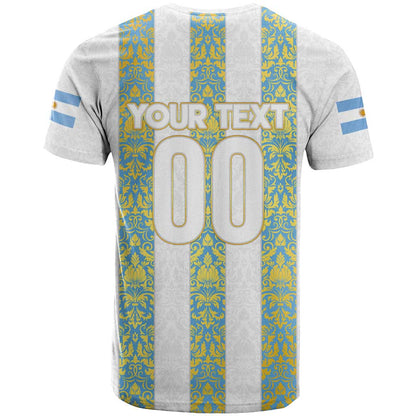 Argentina Football 2024 T-Shirt The White and Sky Blue Graphic Tee