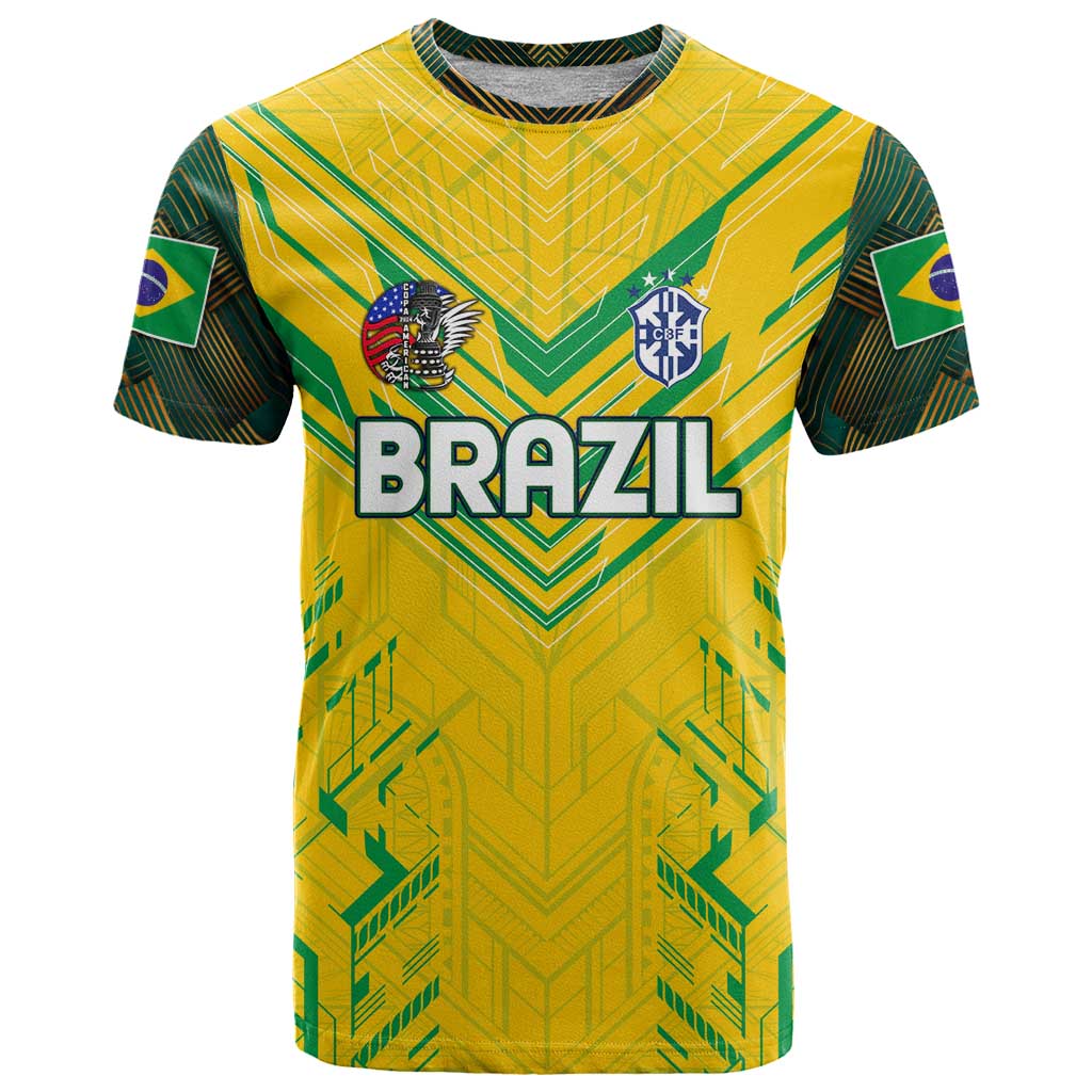 Brazil Football 2024 T-Shirt Selecao Bright Yellow Graphic Tee