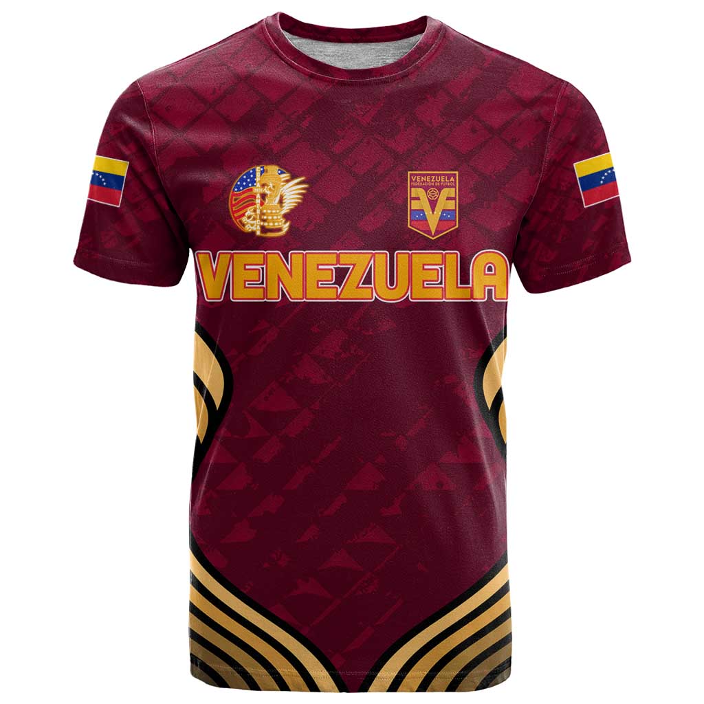 Custom Venezuela Football 2024 T-Shirt The Red Wine Graphic Tee