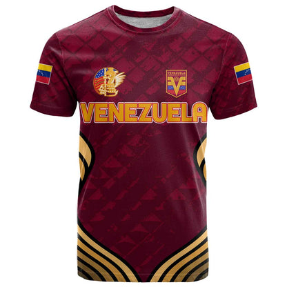 Custom Venezuela Football 2024 T-Shirt The Red Wine Graphic Tee