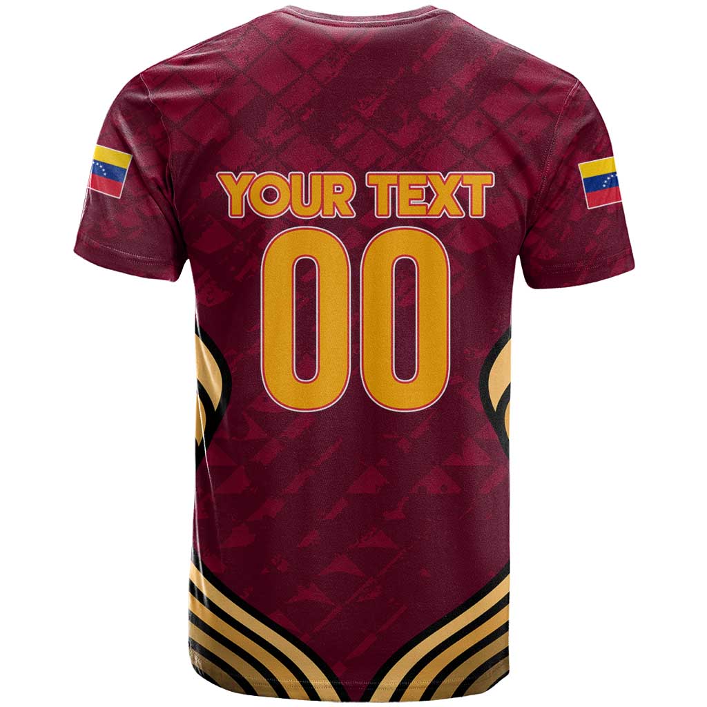 Custom Venezuela Football 2024 T-Shirt The Red Wine Graphic Tee
