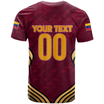Custom Venezuela Football 2024 T-Shirt The Red Wine Graphic Tee