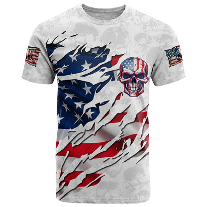 American Flag Skull T-Shirt Graphic Tee