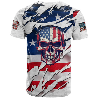 American Flag Skull T-Shirt Graphic Tee