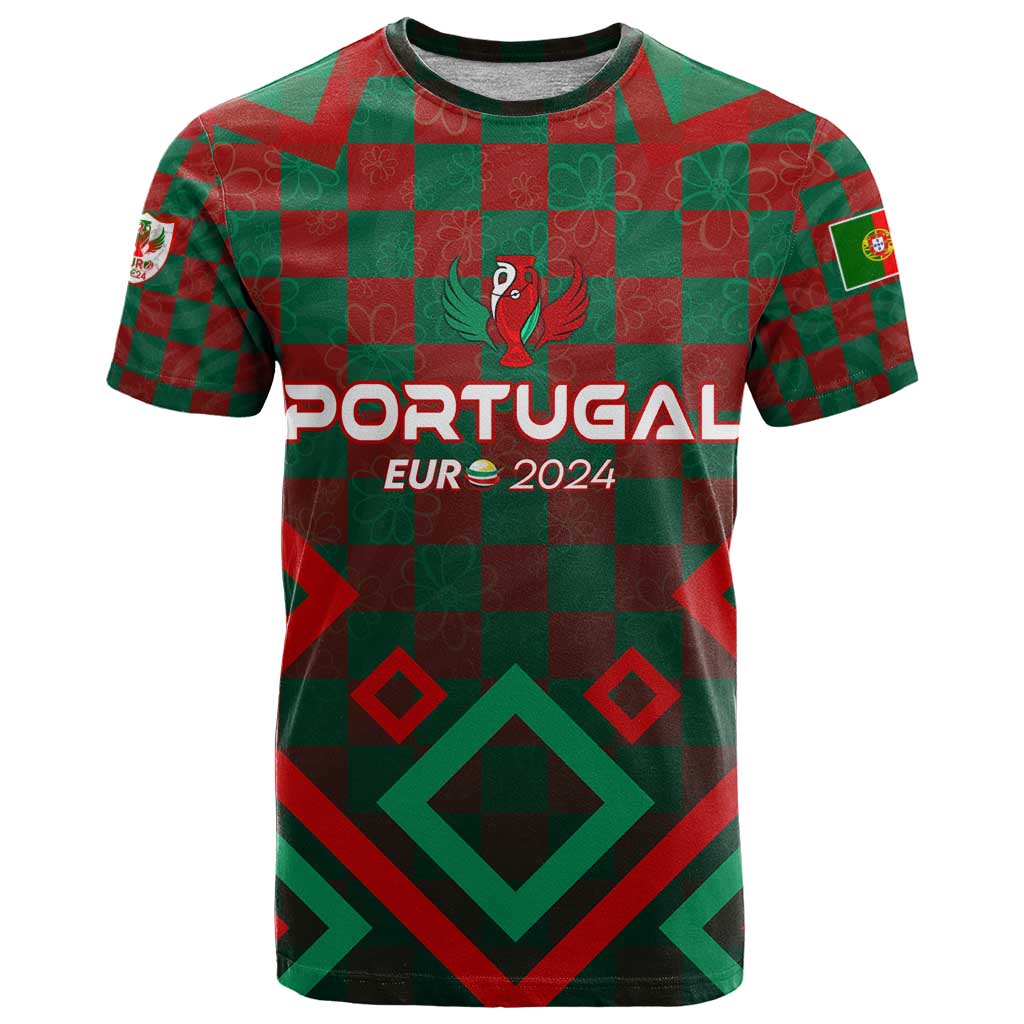 Personalized Portugal Football 2024 T-Shirt Trophy Wing Style Graphic Tee