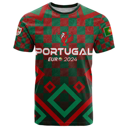 Personalized Portugal Football 2024 T-Shirt Trophy Wing Style Graphic Tee
