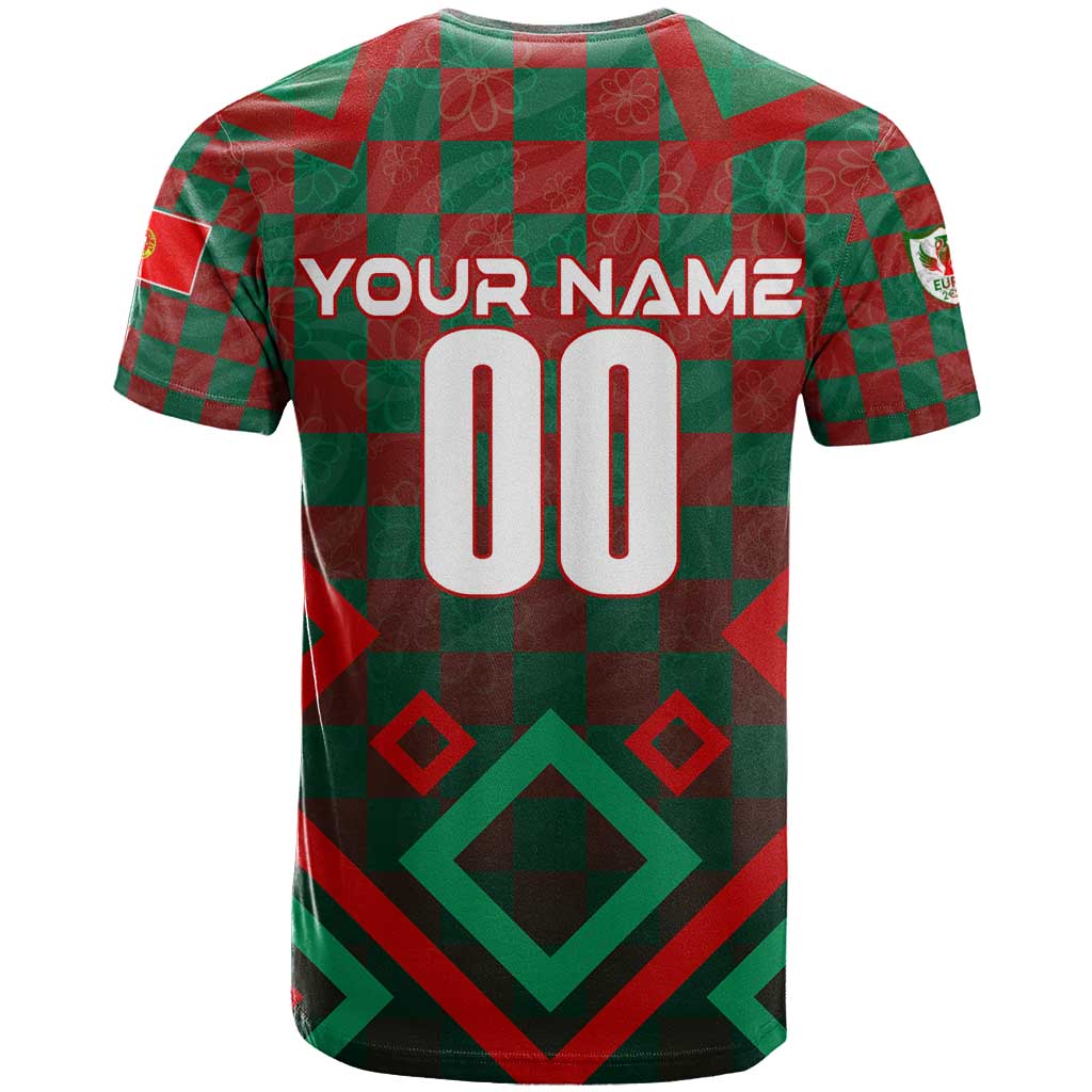 Personalized Portugal Football 2024 T-Shirt Trophy Wing Style Graphic Tee