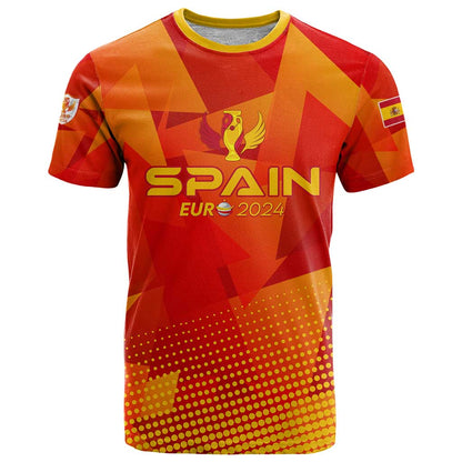 Personalized Spain Football 2024 T-Shirt Trophy Wing Style Graphic Tee