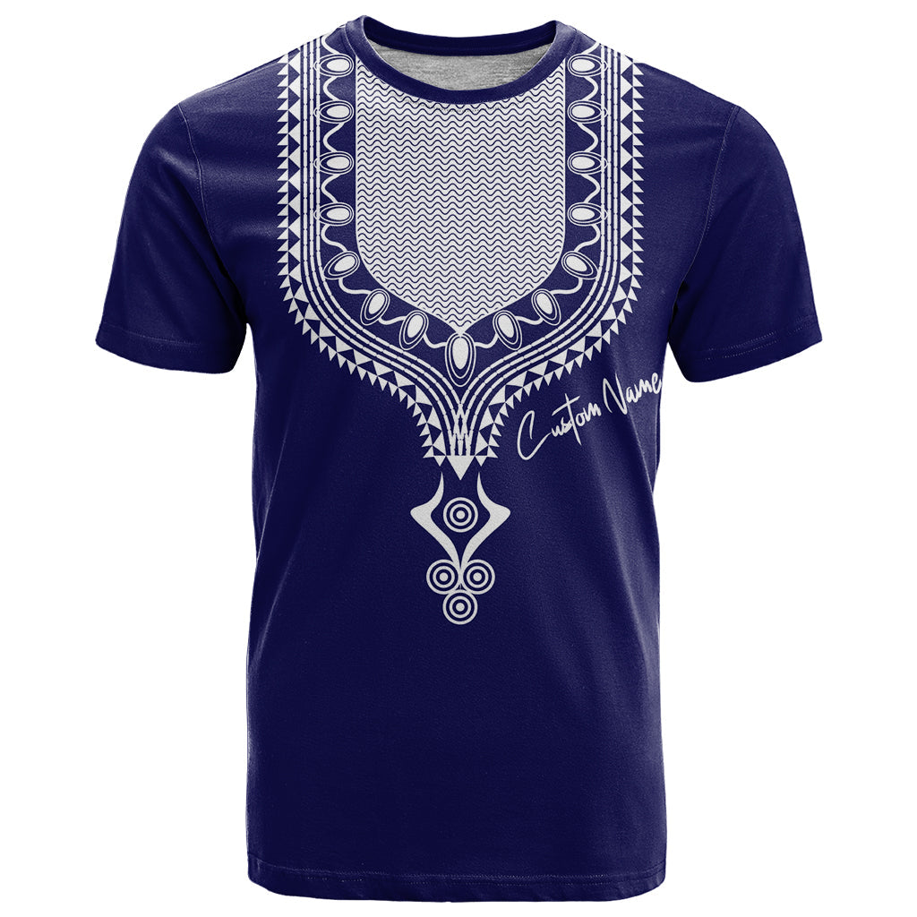 Printed Dashiki African T-Shirt Blue Graphic Tee
