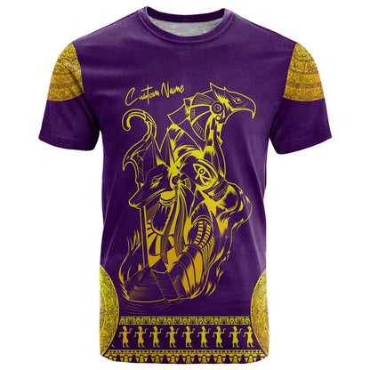 Anubis and Horus T-Shirt Egyptian God Purple Graphic Tee