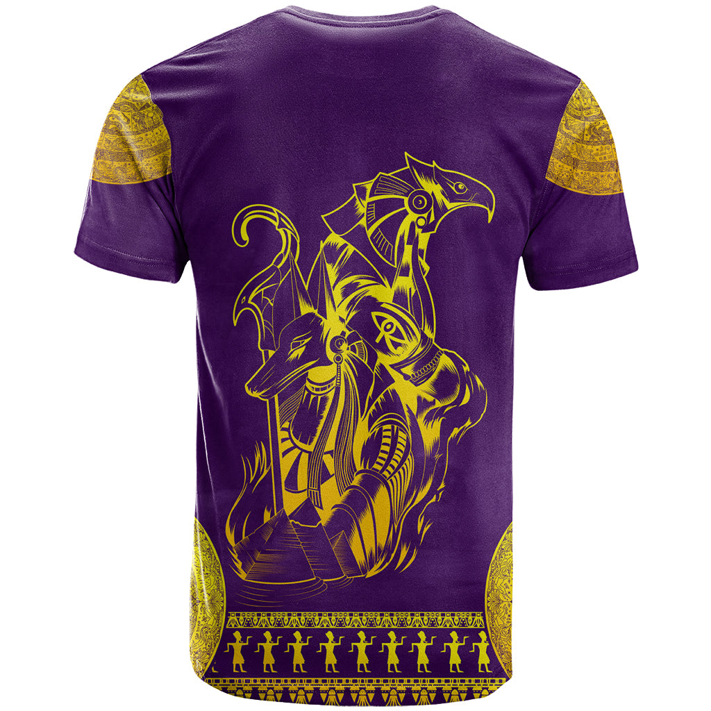 Anubis and Horus T-Shirt Egyptian God Purple Graphic Tee
