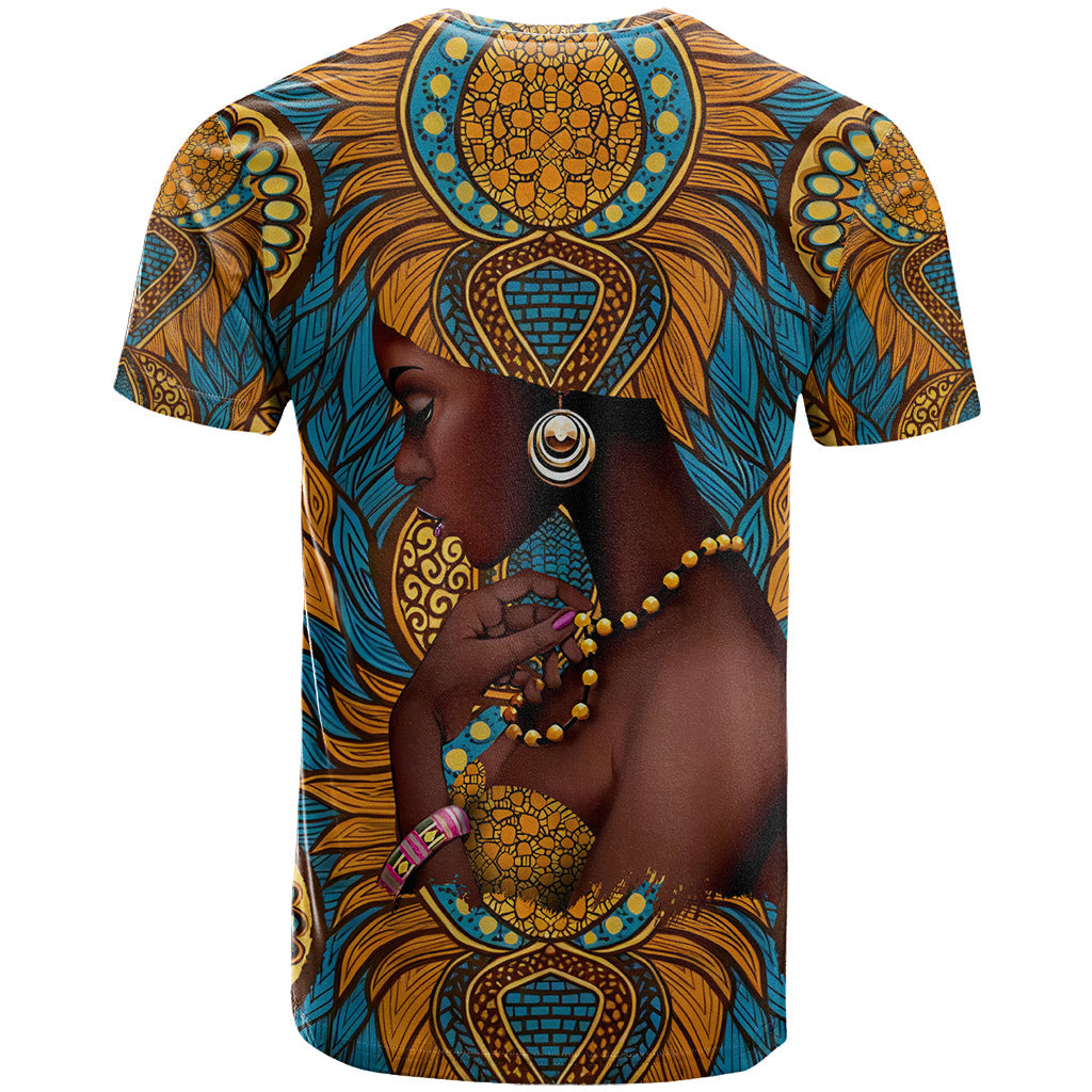 Personalized Black Girl Flora T-Shirt African Women Graphic Tee