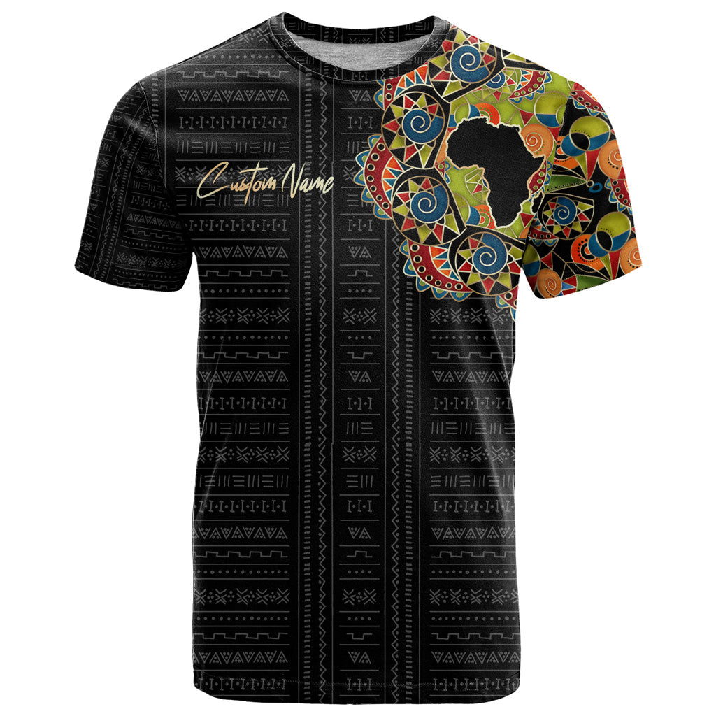 Personalized Sleeve African Pattern T-Shirt Multi-Colored Graphic Tee