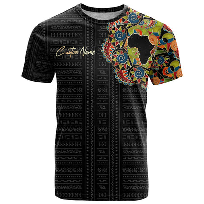 Personalized Sleeve African Pattern T-Shirt Multi-Colored Graphic Tee