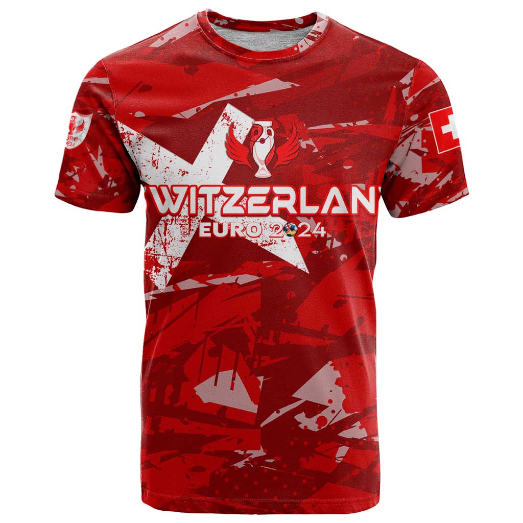 Personalized Switzerland Football 2024 T-Shirt Trophy Wing Style Graphic Tee
