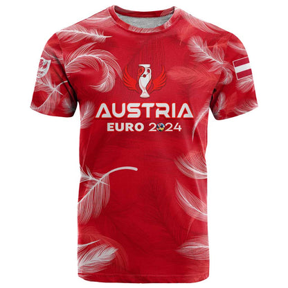 Personalized Austria Football 2024 T-Shirt Trophy Wing Style Graphic Tee