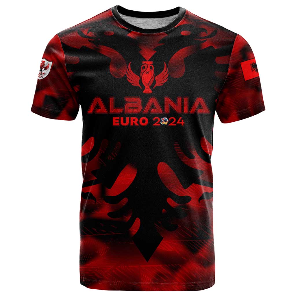 Personalized Albania Football 2024 T-Shirt Trophy Wing Style Graphic Tee