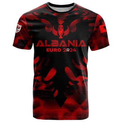Personalized Albania Football 2024 T-Shirt Trophy Wing Style Graphic Tee