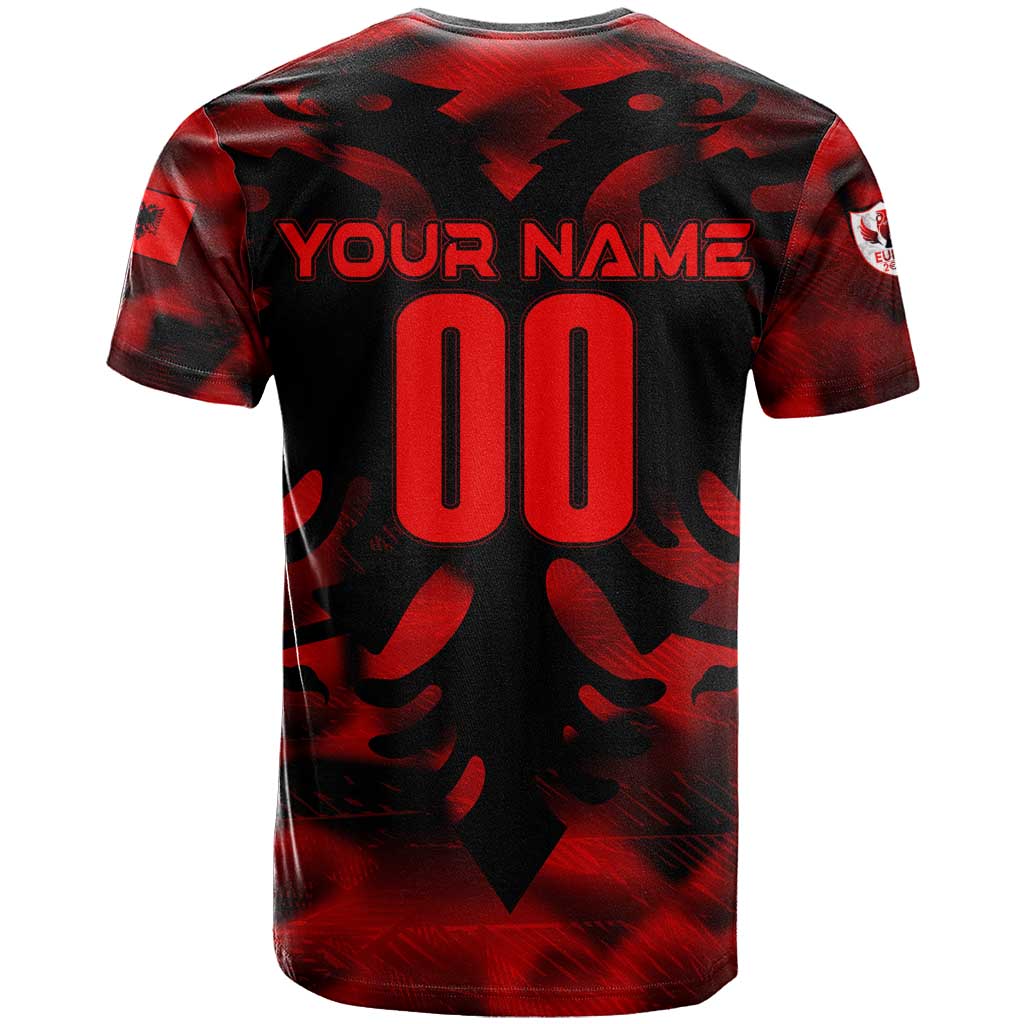 Personalized Albania Football 2024 T-Shirt Trophy Wing Style Graphic Tee