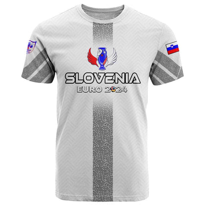 Personalized Slovenia Football 2024 T-Shirt Trophy Wing Style Graphic Tee