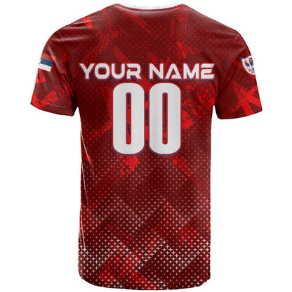 Personalized Serbia Football 2024 T-Shirt Trophy Wing Style Graphic Tee