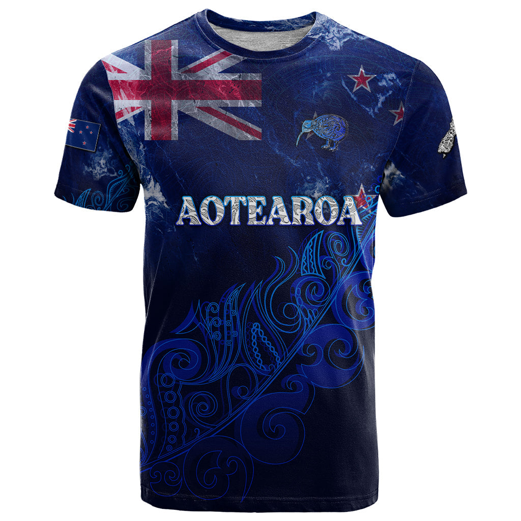 Personalised New Zealand T-Shirt Aotearoa Map Silver Fern Graphic Tee