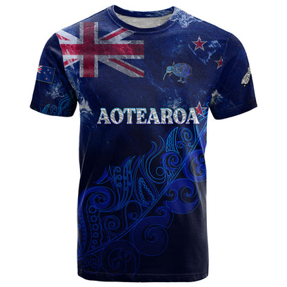 Personalised New Zealand T-Shirt Aotearoa Map Silver Fern Graphic Tee