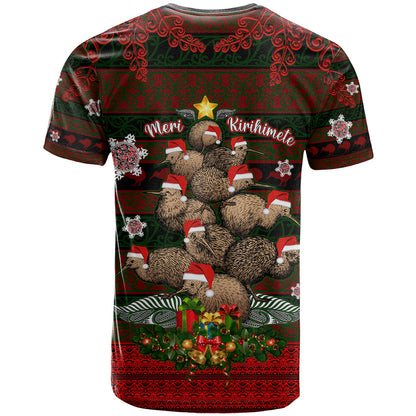 Meri Kirihimete New Zealand T-Shirt Christmas Kiwi Maori Graphic Tee
