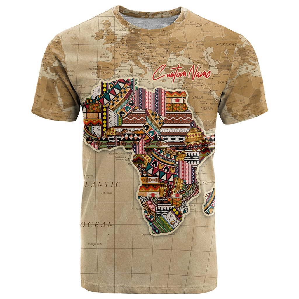 Personalized Africa On World Map T-Shirt Graphic Tee