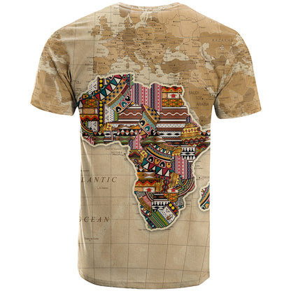 Personalized Africa On World Map T-Shirt Graphic Tee
