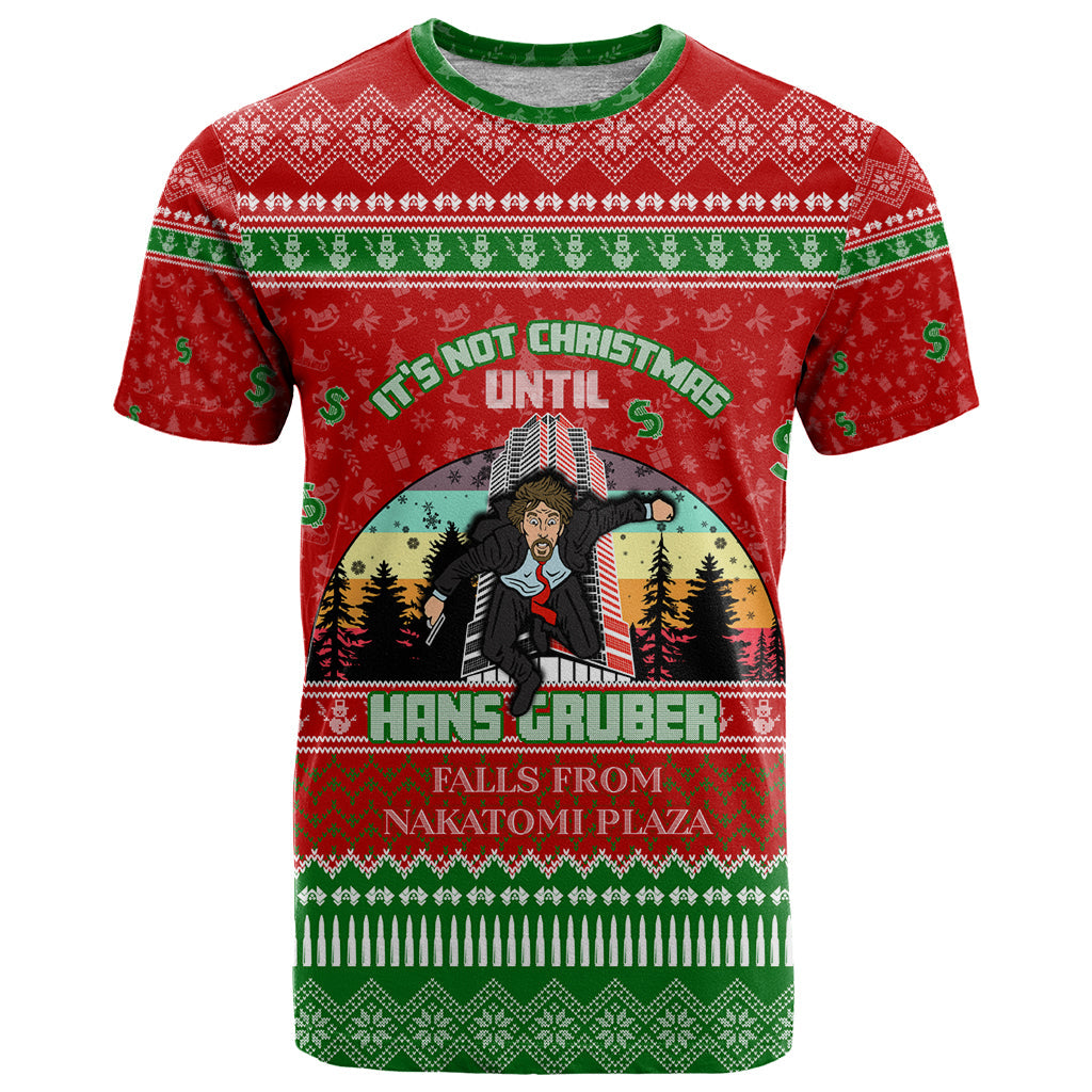 It's Not Christmas Unil Hans Gruber Falls From Nakatomi Plaza T-Shirt Xmas Eve 1988 Graphic Tee
