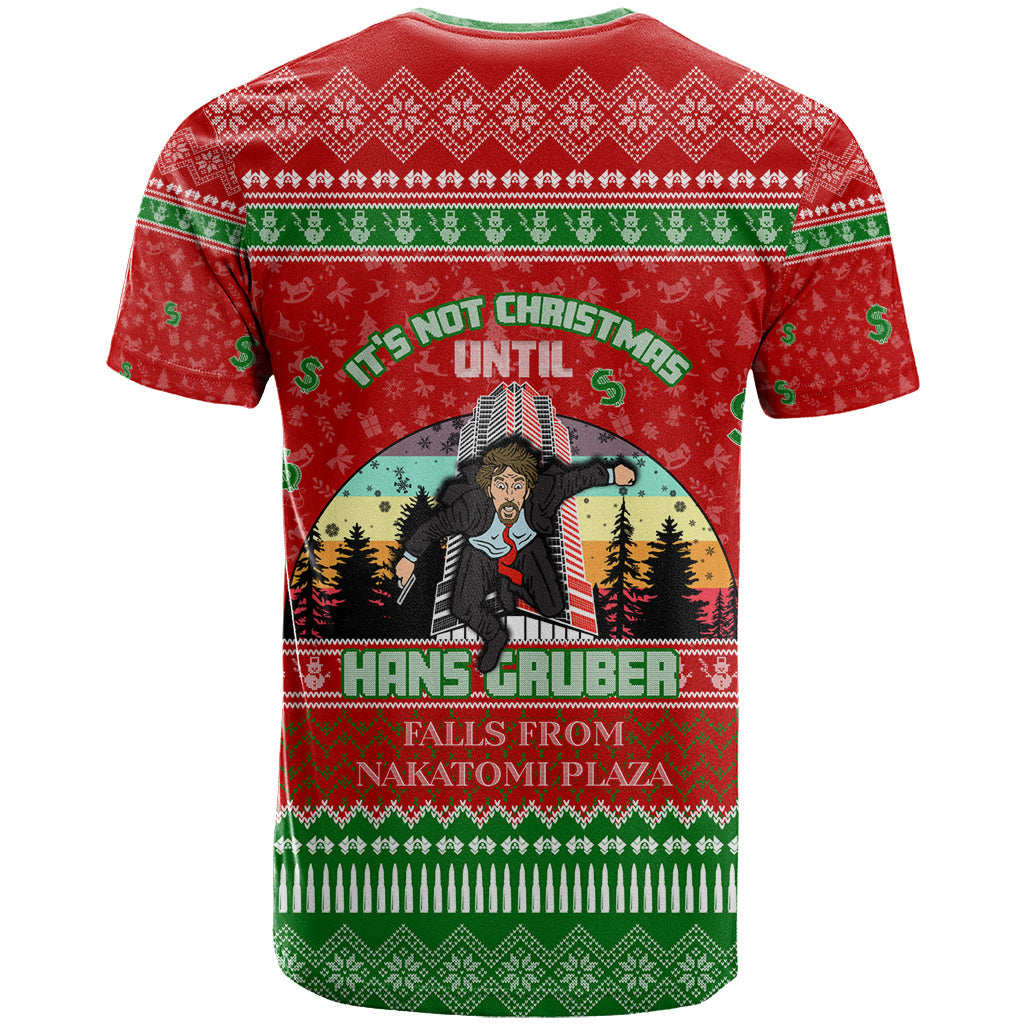 It's Not Christmas Unil Hans Gruber Falls From Nakatomi Plaza T-Shirt Xmas Eve 1988 Graphic Tee